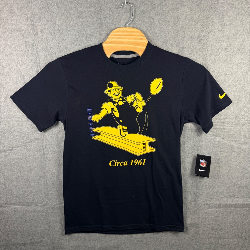 NWT Nike Pittsburgh Steelers T-Shirt Mens M Steely McBeam Circa 1961 Black